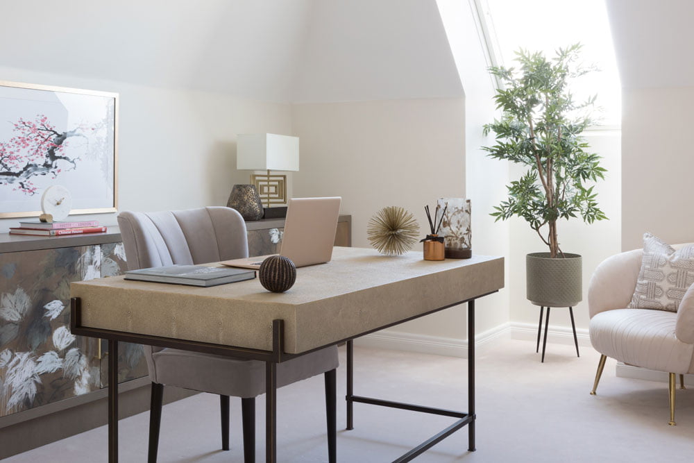 Desk in Asian inspired office